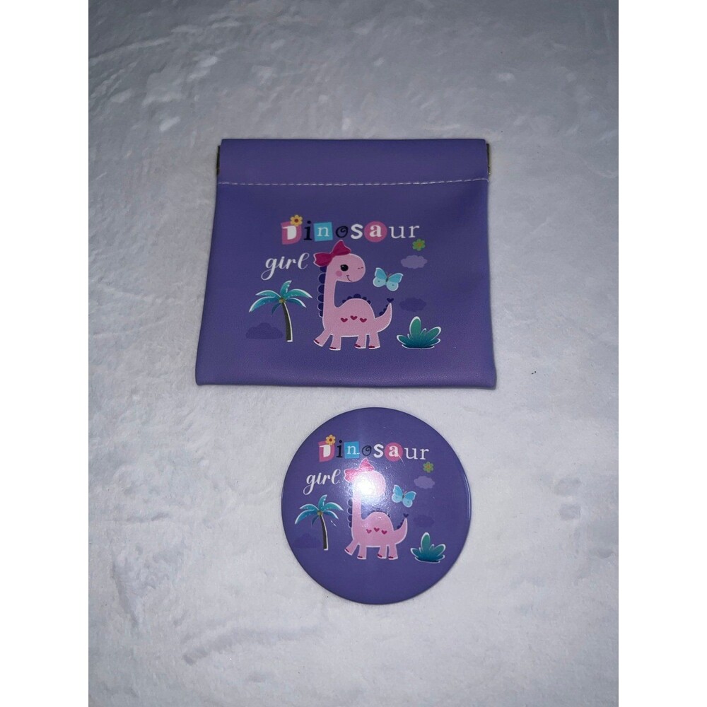 Dinosaur girl coin purse & mirror
